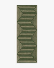 Labyrinth — Halı, Fern Yeşil, RUNNER, beyaz zemin, 2x7