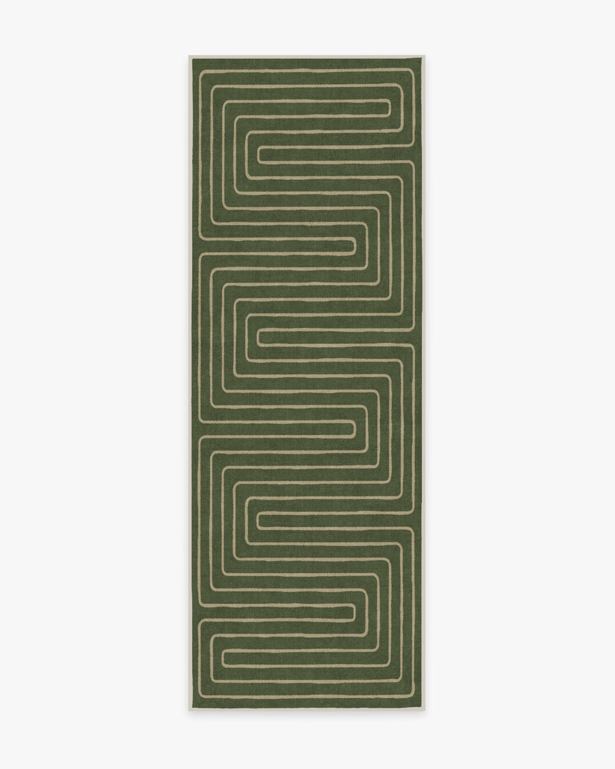 Labyrinth — Halı, Fern Yeşil, RUNNER, beyaz zemin, 2x7