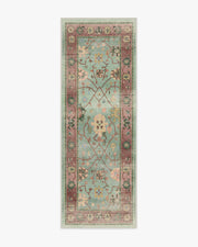 Jemima — Halı, Adaçayı Yeşil ve Kırmızı, RUNNER, beyaz zemin, 2x7