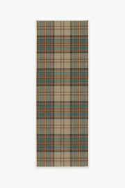 Dress Stewart Tartan — Halı, Haki, RUNNER, beyaz zemin, 2x7