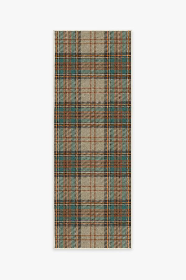 Dress Stewart Tartan — Halı, Haki, RUNNER, beyaz zemin, 2x7