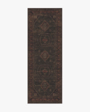 Shira — Halı, Bordeaux Kahverengi, RUNNER, beyaz zemin, 2x7