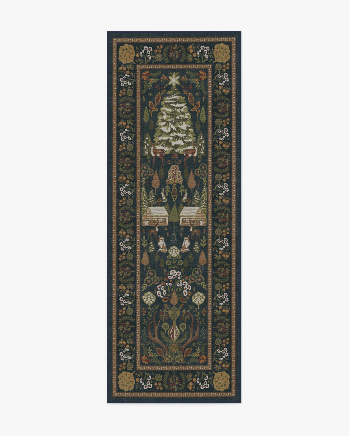 Juniper — Halı, Gece Mavisi, RUNNER, beyaz zemin, 2x7
