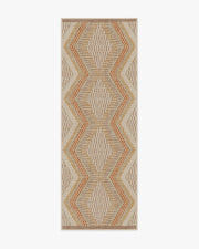 Justina Blakeney Etta — Halı, Doğal Terra, RUNNER, beyaz zemin, 2x7