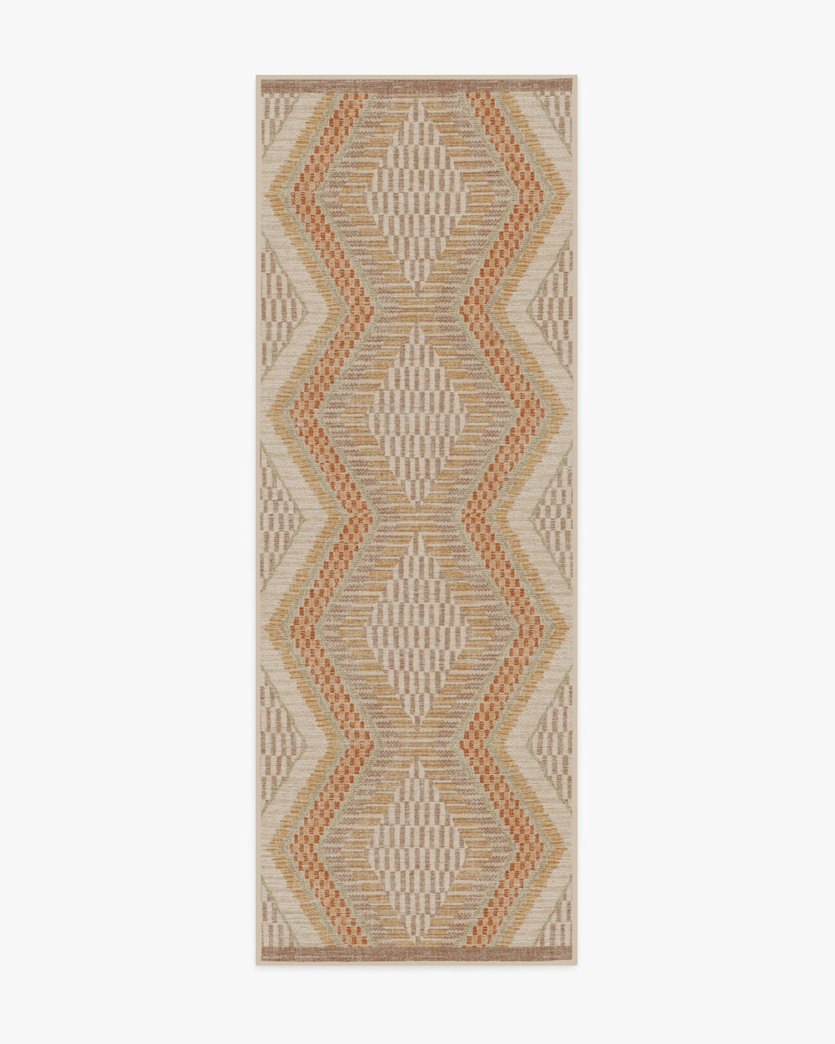 Justina Blakeney Etta — Halı, Doğal Terra, RUNNER, beyaz zemin, 2x7