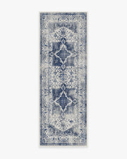 Kira — Halı, Delft Mavisi, RUNNER, beyaz zemin, 2x7