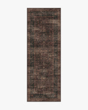 Rowan — Halı, Bordeaux Kahverengi, RUNNER, beyaz zemin, 2x7