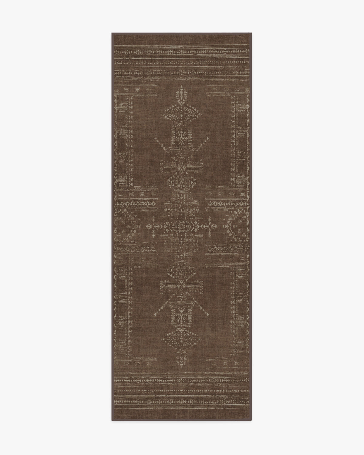 Amira — Halı, Kahverengi, RUNNER, beyaz zemin, 2x7