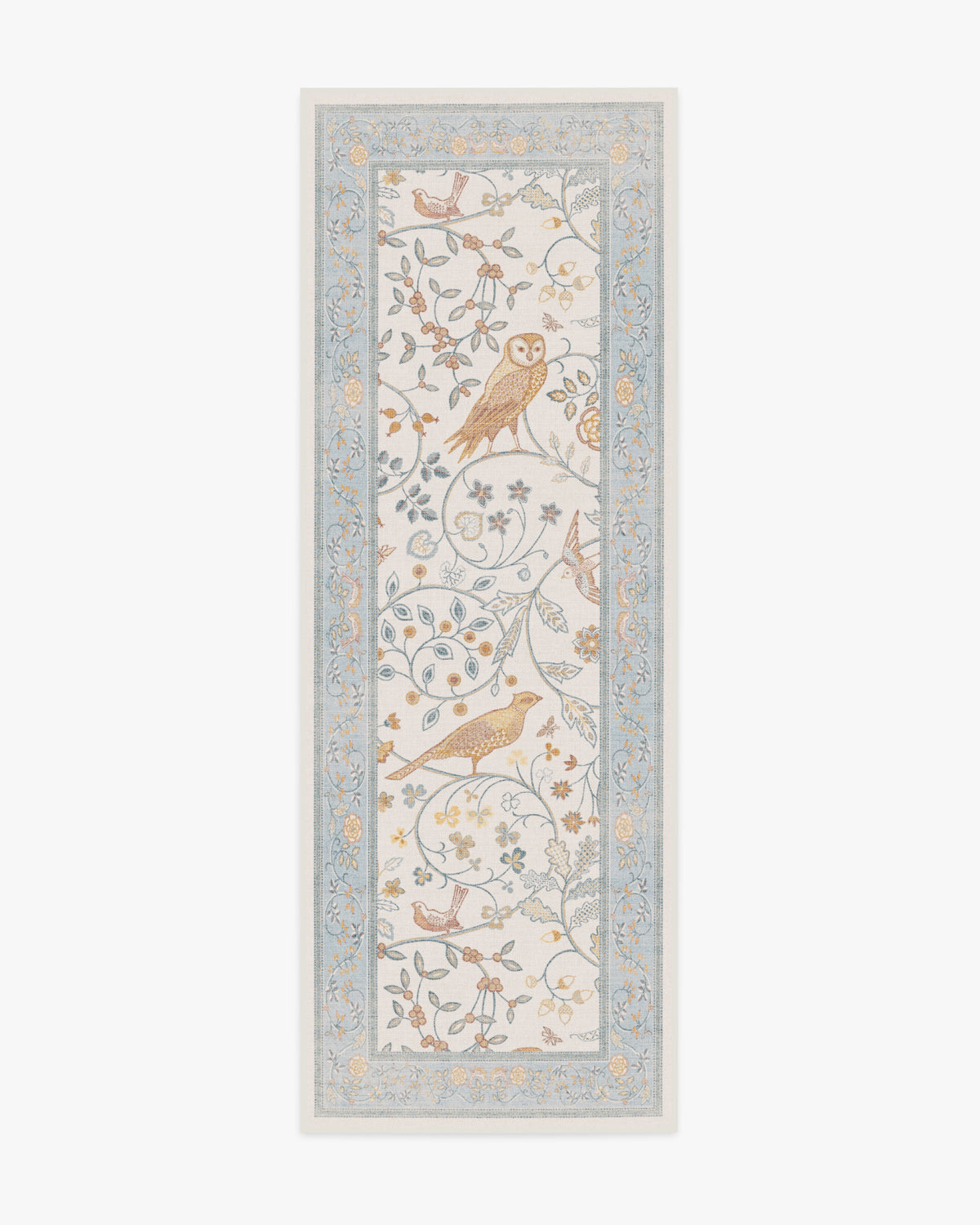 Morris And Co Newill — Halı, Fildişi Mavisi, RUNNER, beyaz zemin, 2x7