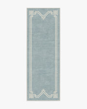 Chrysler Border Chambray — Halı, Mavi, RUNNER, beyaz zemin, 2x7