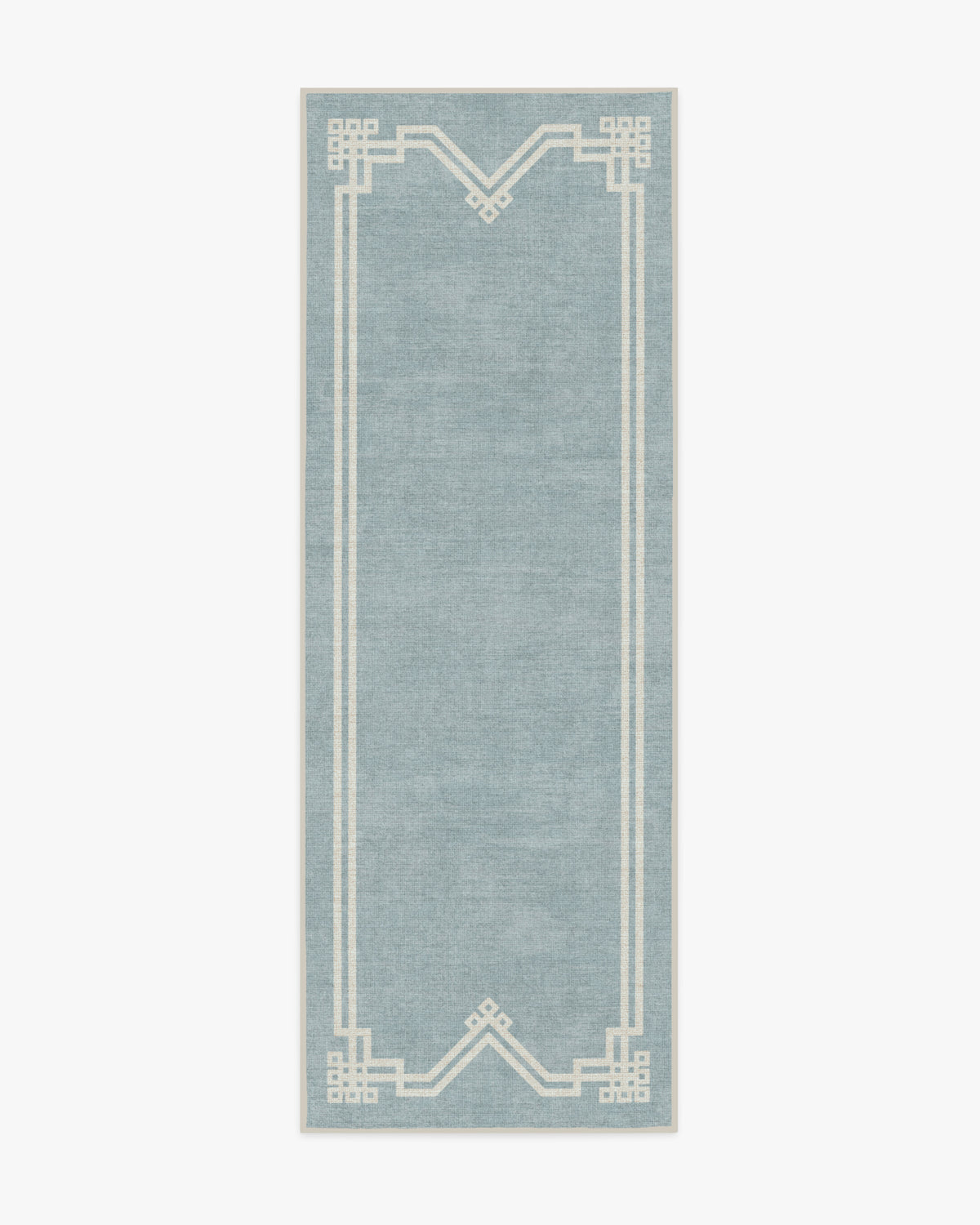 Chrysler Border Chambray — Halı, Mavi, RUNNER, beyaz zemin, 2x7