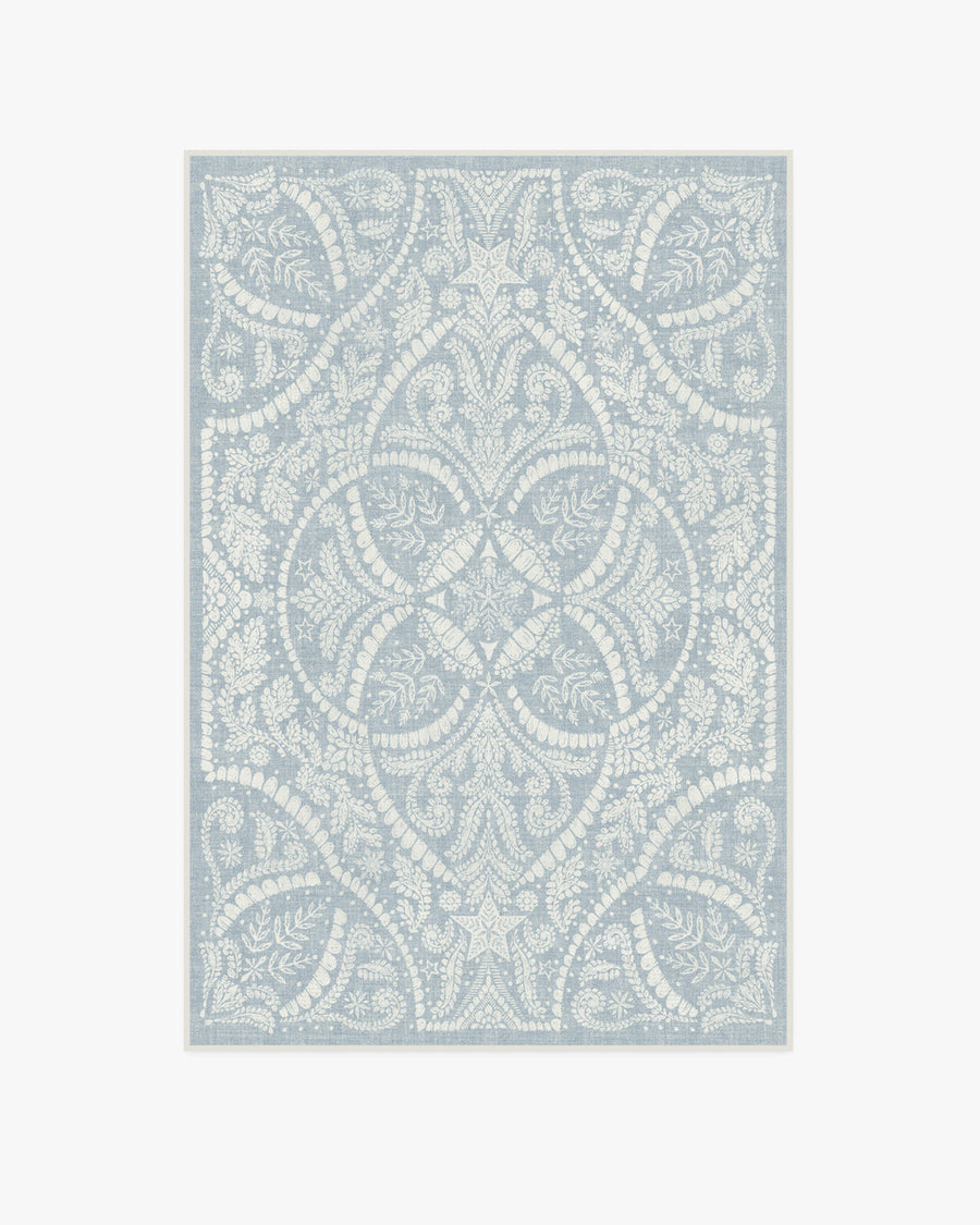Winter Medallion — Halı, Dusty Mavi, AREA, beyaz zemin, 4x6
