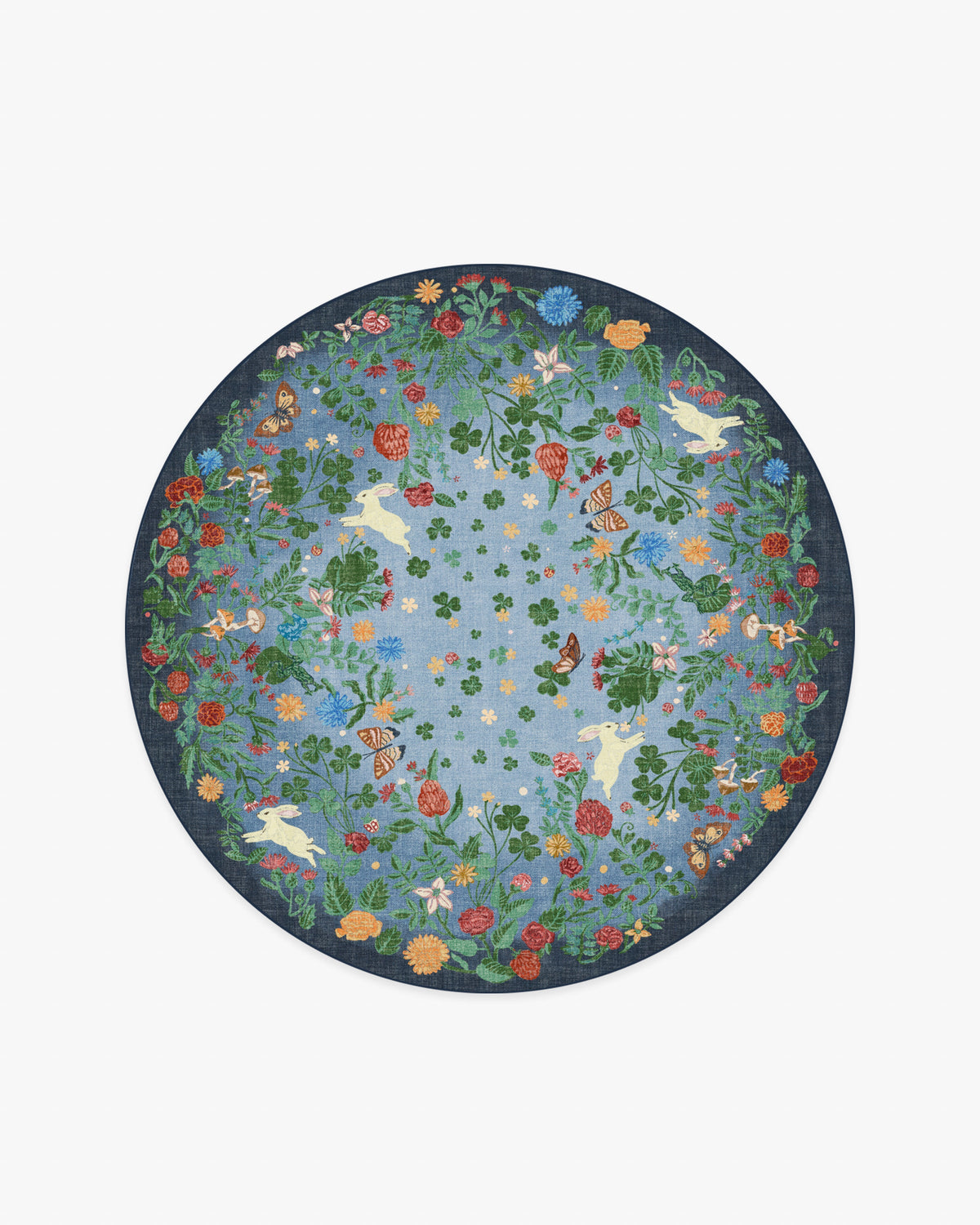 Lily Pad — Halı, Gece Çok Renkli, ROUND, beyaz zemin, 6R
