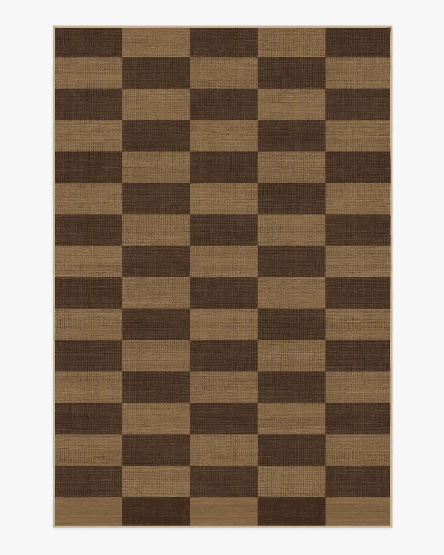 Yates Check — Halı, Kahverengi, AREA, beyaz zemin, 6x9