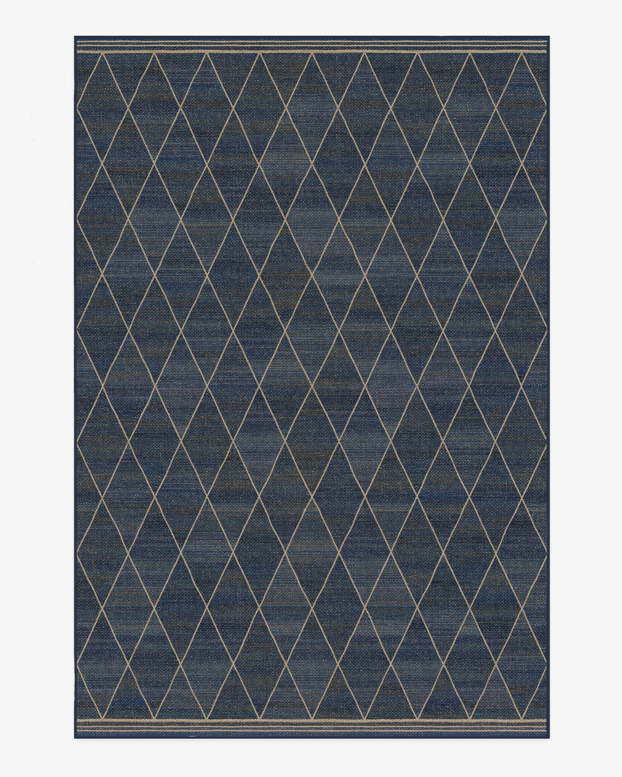 Harlequin Trellis — Halı, Doğal Lacivert, AREA, beyaz zemin, 6x9