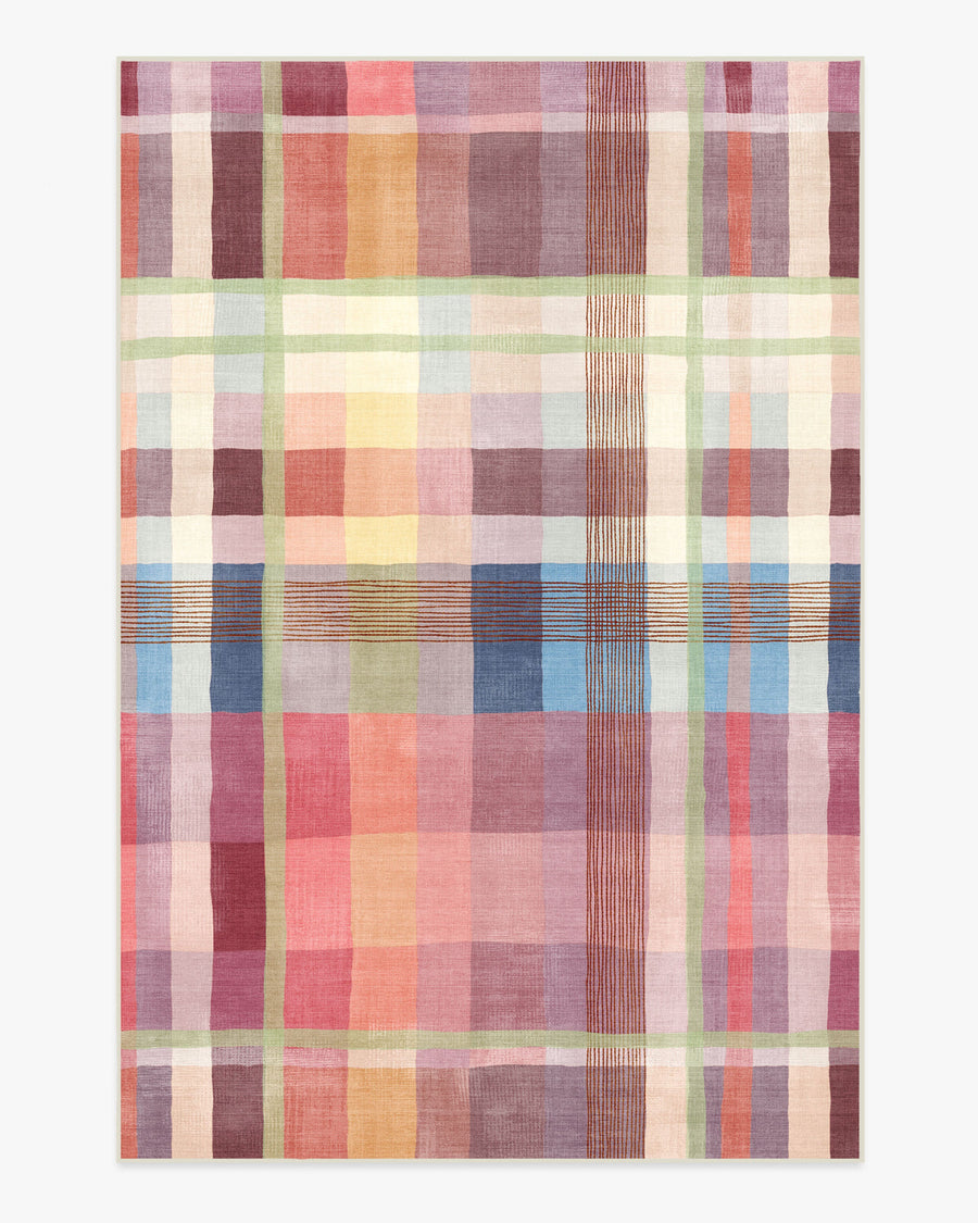 Margot Plaid Berry — Halı, Çok Renkli, AREA, beyaz zemin, 6x9