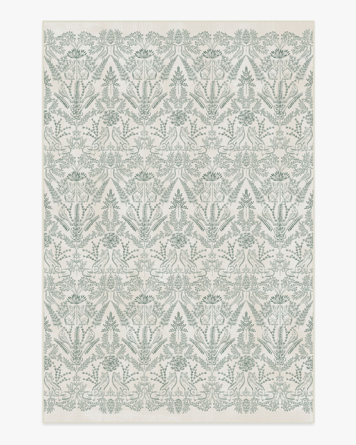 Fern Fable — Halı, Yeşil, AREA, beyaz zemin, 6x9