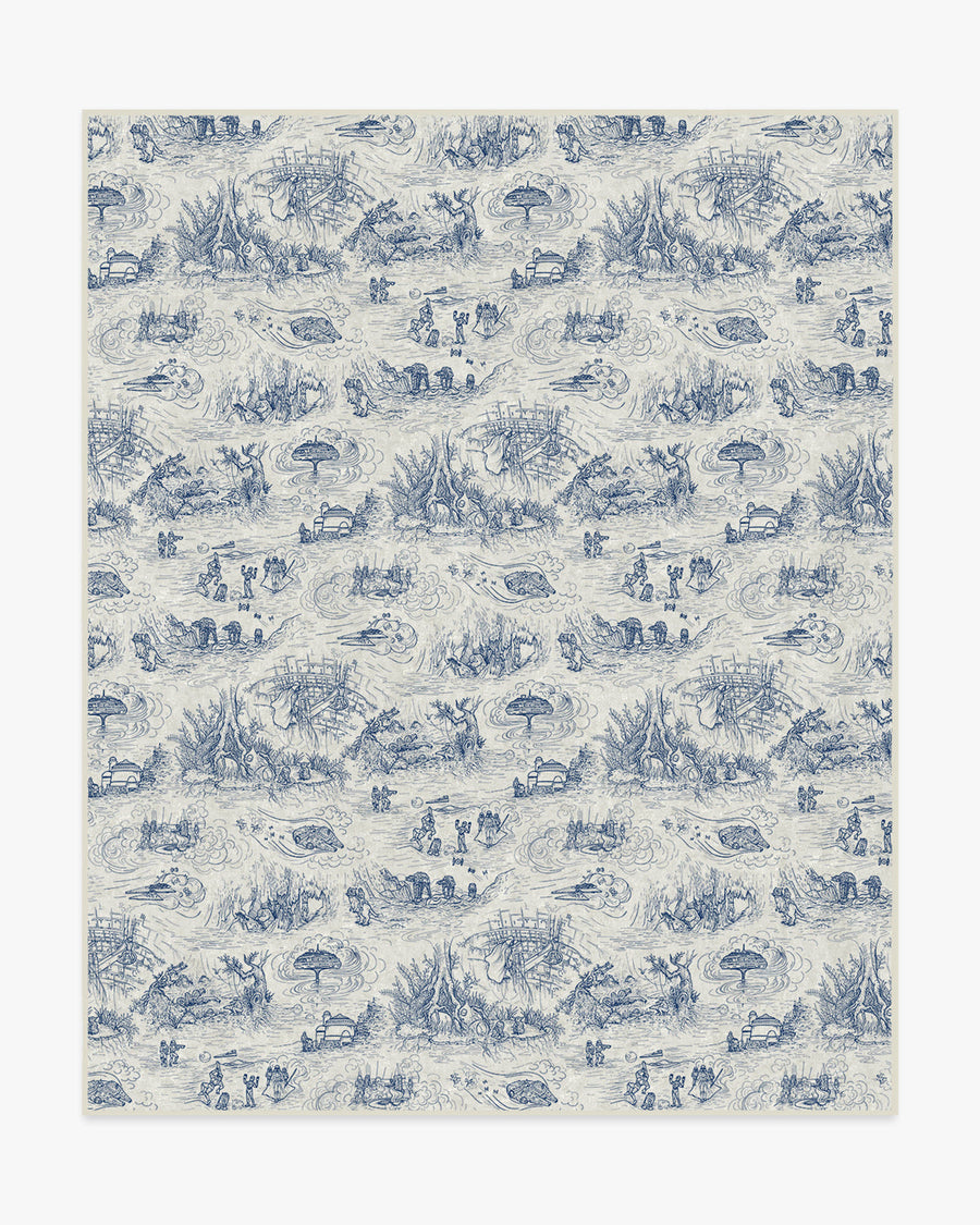 Toile — Halı, Mavi, AREA, beyaz zemin, 8x10
