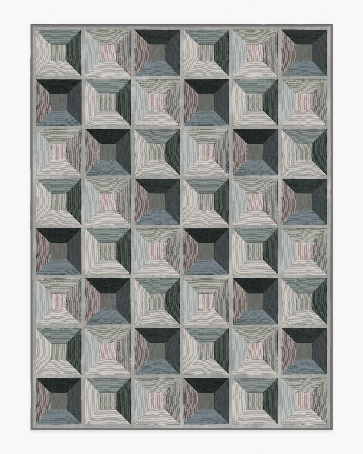 Hedra — Halı, Gri, AREA, beyaz zemin, 9x12