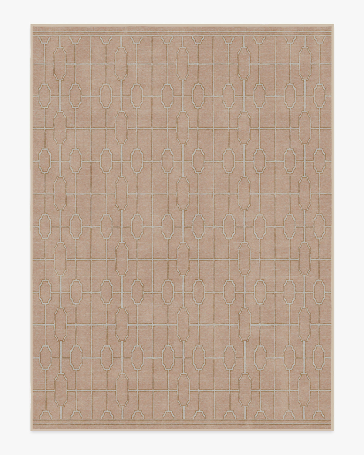 Diana Trellis — Halı, Gül Altın, AREA, beyaz zemin, 9x12