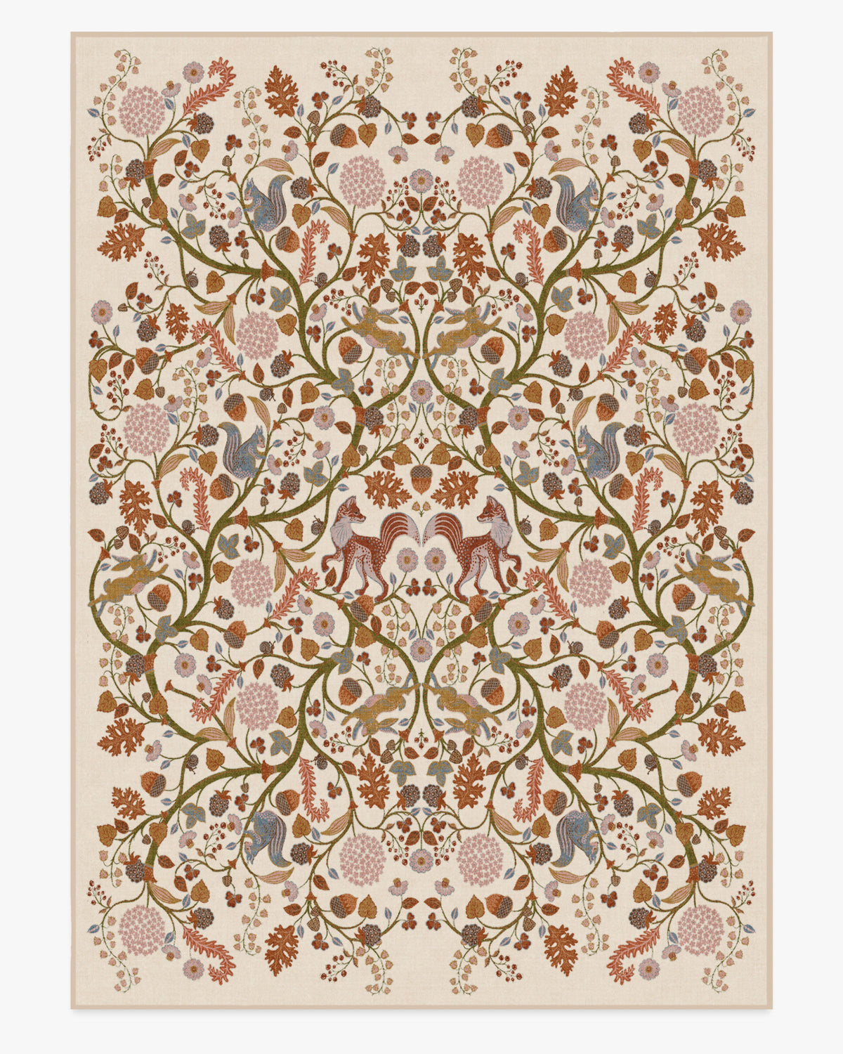 Foxglove — Halı, Orman Krem Çok Renkli, AREA, beyaz zemin, 10x14