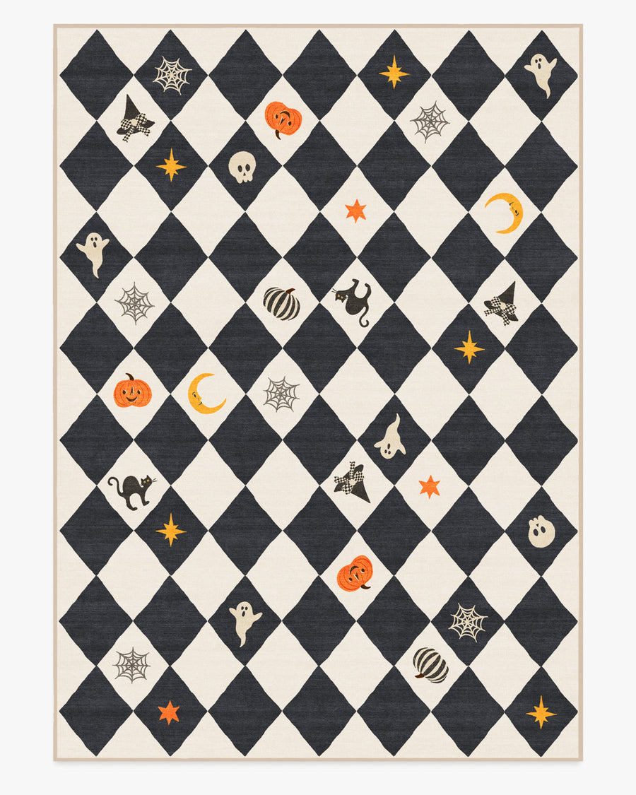 Halloween Harlequin — Halı, Fildişi Antrasit, AREA, beyaz zemin, 10x14