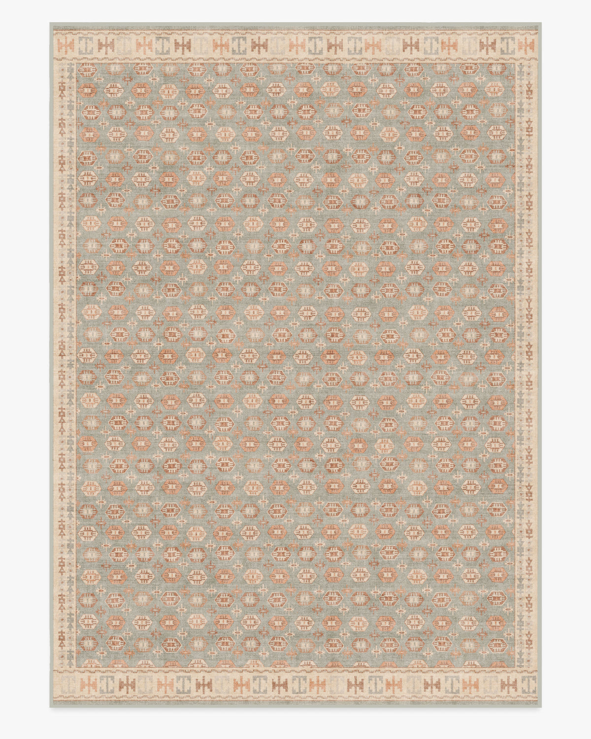 Indira — Halı, Adaçayı Terracotta, AREA, beyaz zemin, 10x14