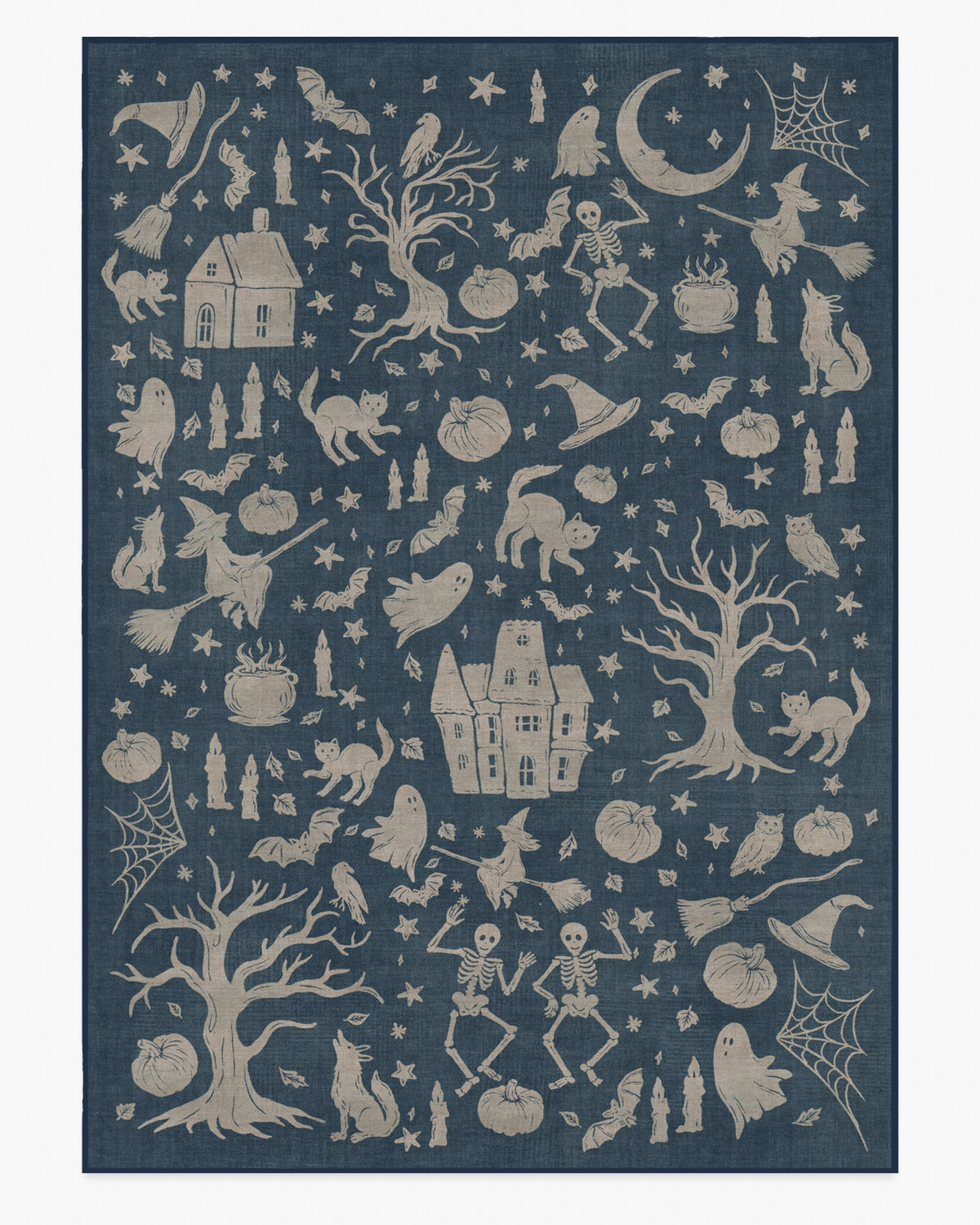 Moonlit Creatures — Halı, Lacivert, AREA, beyaz zemin, 10x14