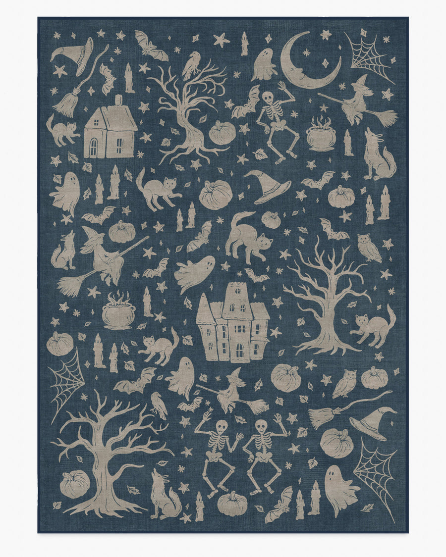 Moonlit Creatures — Halı, Lacivert, AREA, beyaz zemin, 10x14