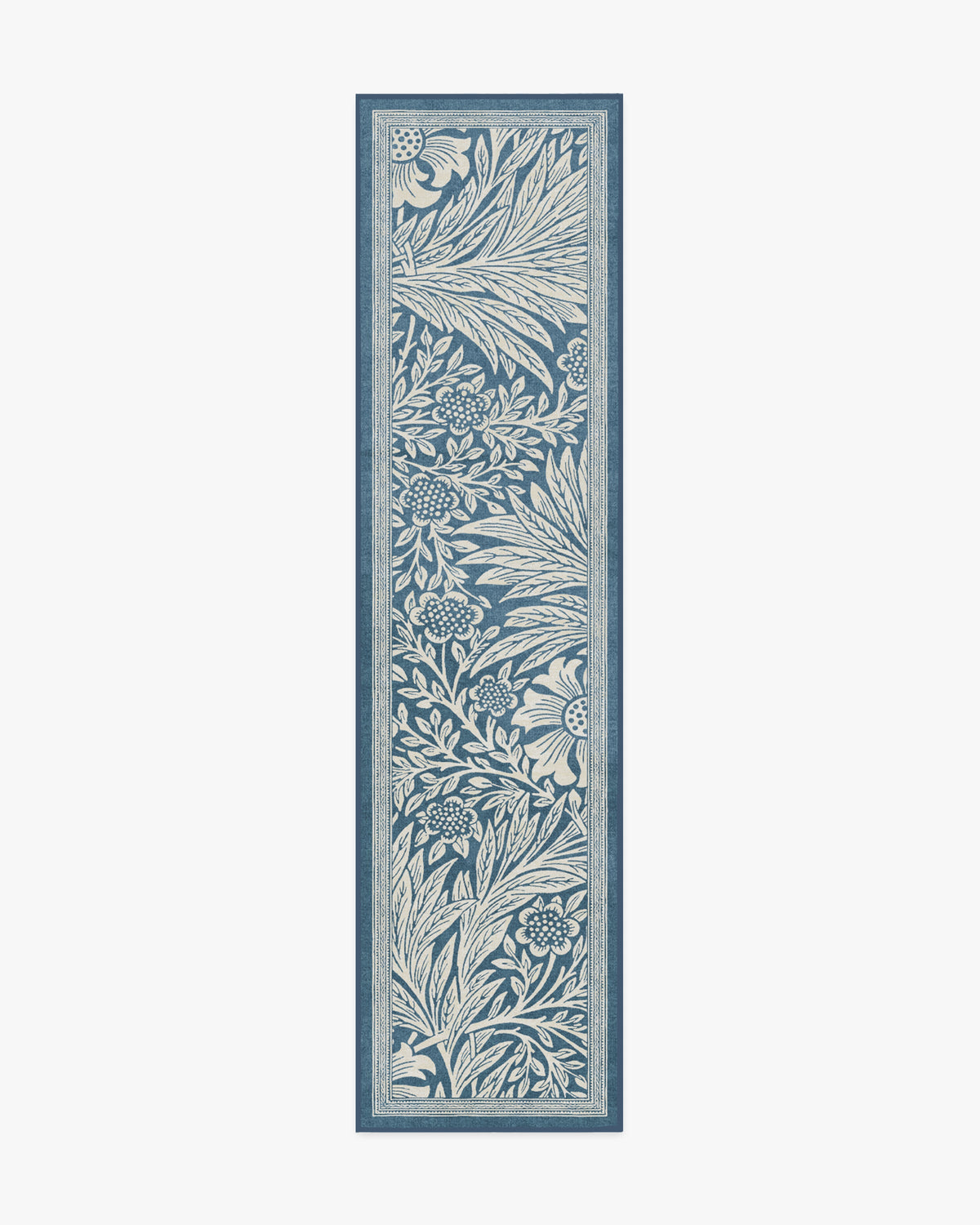 Morris And Co Marigold — Halı, Mavi, RUNNER, beyaz zemin, 2x10