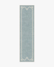 Chrysler Border Chambray — Halı, Mavi, RUNNER, beyaz zemin, 2x10