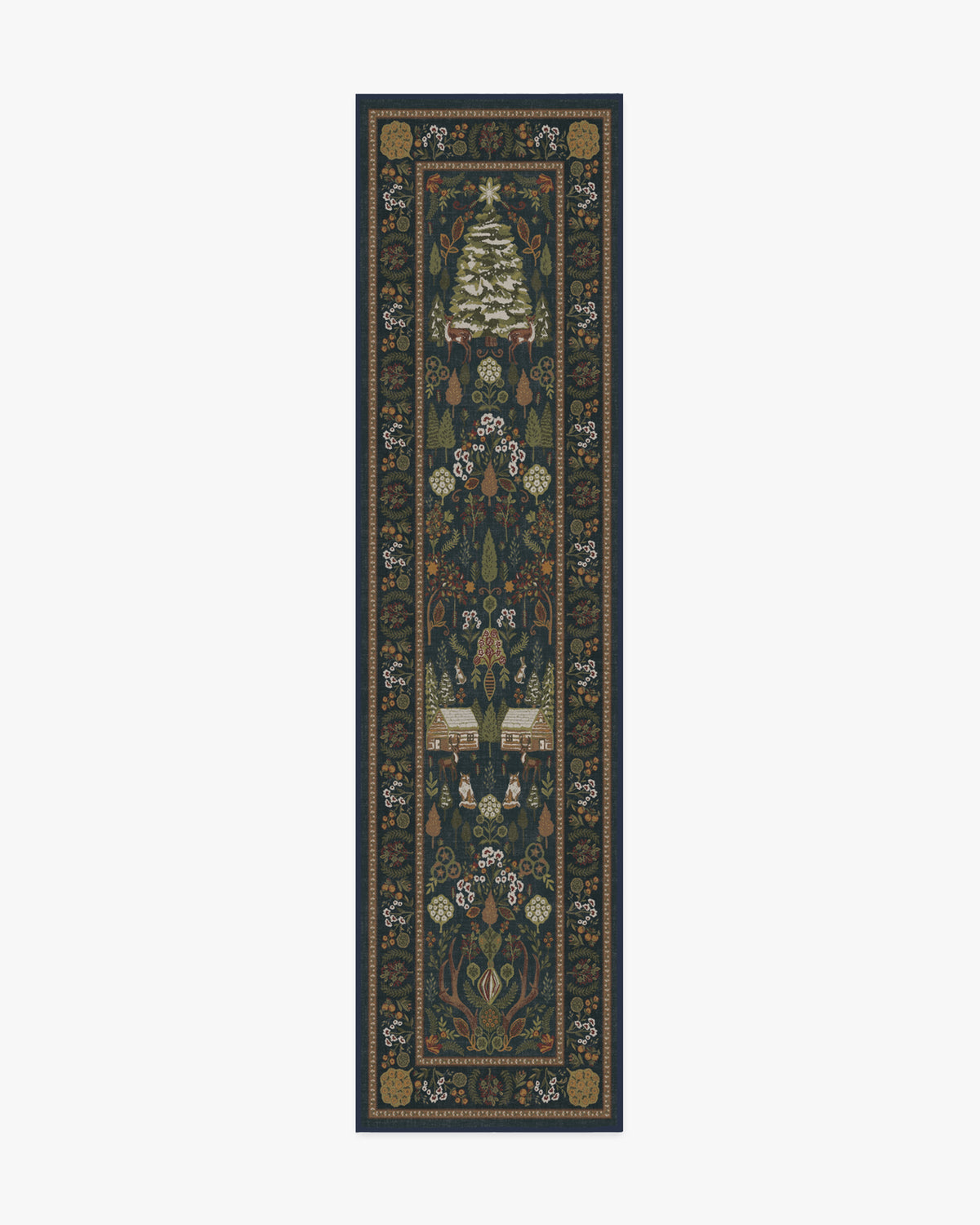 Juniper — Halı, Gece Mavisi, RUNNER, beyaz zemin, 2x10