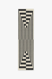 Op Art — Halı, Antrasit, RUNNER, beyaz zemin, 2x10