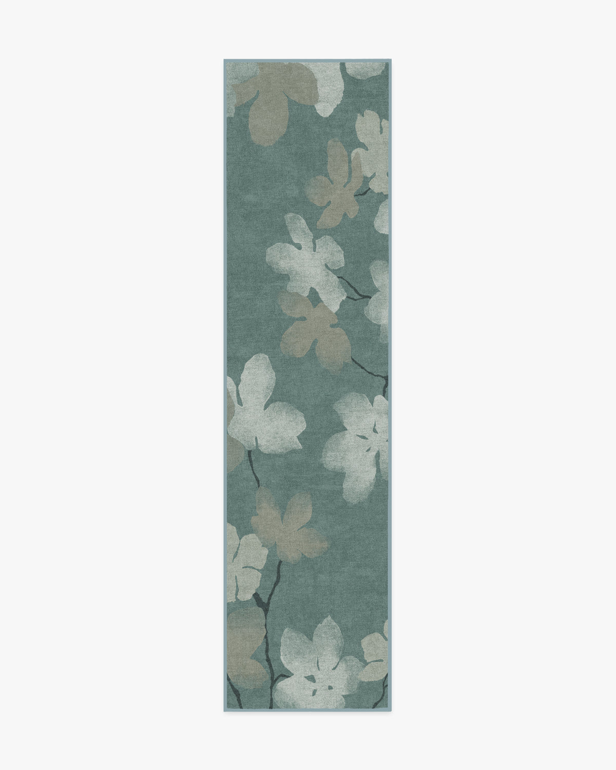 Magnolia — Halı, Turkuaz, RUNNER, beyaz zemin, 2x10