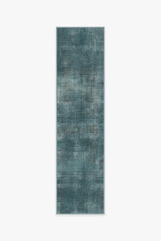 Sudaria Solid — Halı, Turkuaz Mavi, RUNNER, beyaz zemin, 2x10