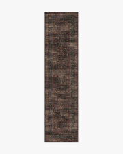 Rowan — Halı, Bordeaux Kahverengi, RUNNER, beyaz zemin, 2x10