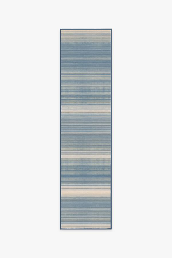 Coastal Linear Stripe — Halı, Arduvaz, RUNNER, beyaz zemin, 2x10