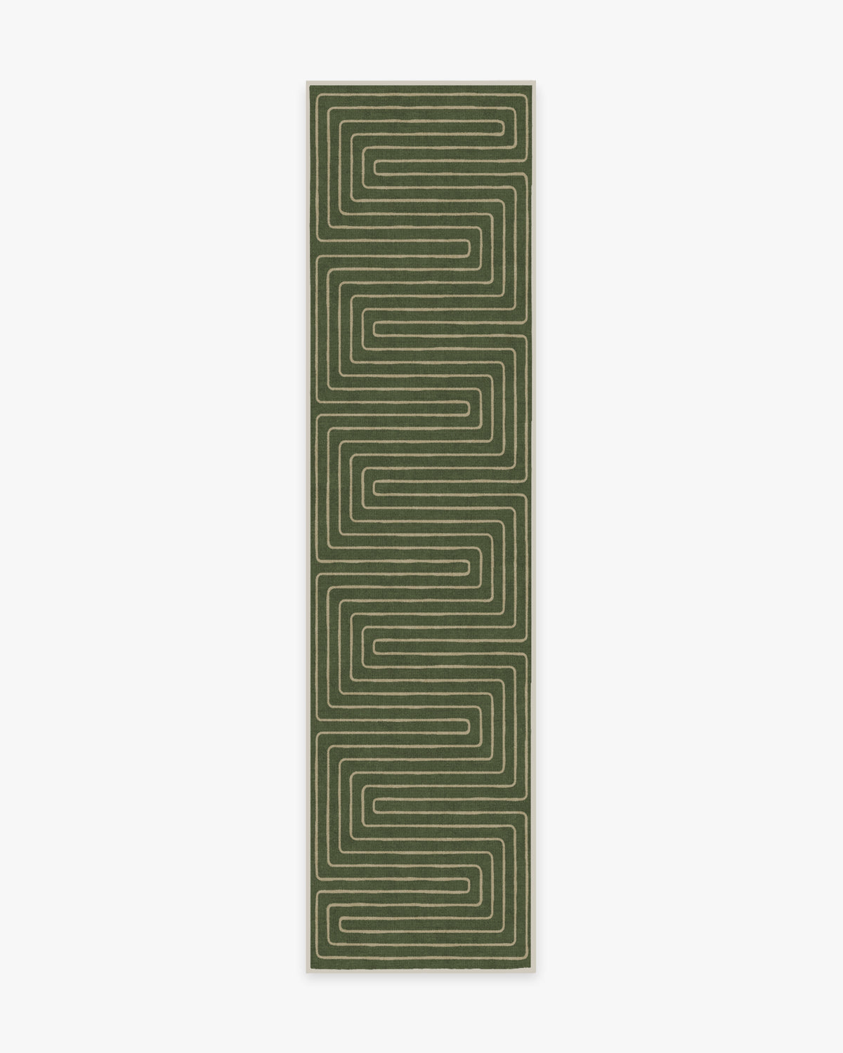 Labyrinth — Halı, Fern Yeşil, RUNNER, beyaz zemin, 2x10
