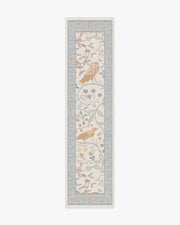 Morris And Co Newill — Halı, Fildişi Mavisi, RUNNER, beyaz zemin, 2x10