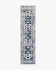Kira — Halı, Delft Mavisi, RUNNER, beyaz zemin, 2x10