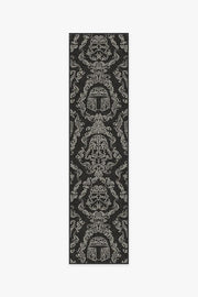 Dark Side Damask — Halı, Antrasit, RUNNER, beyaz zemin, 2x10