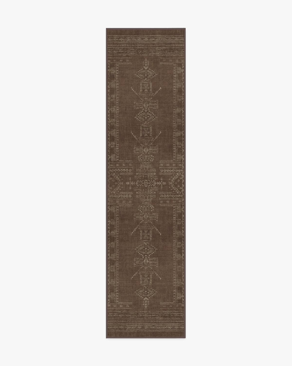 Amira — Halı, Kahverengi, RUNNER, beyaz zemin, 2x10