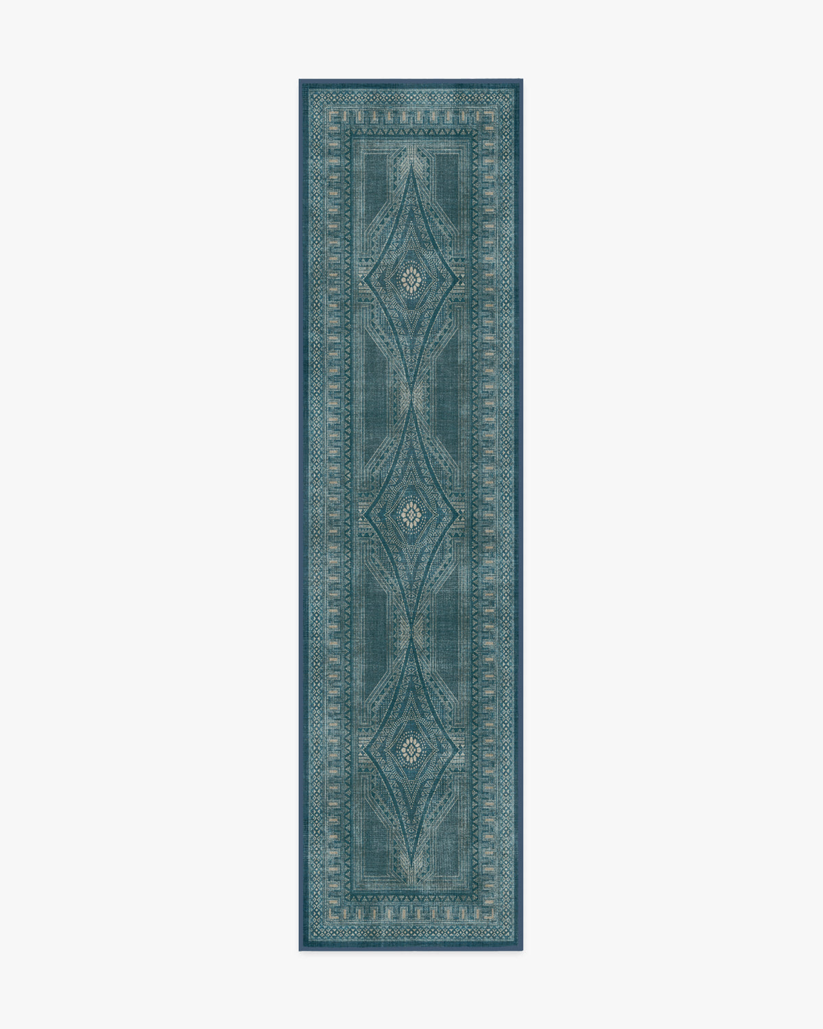 Nomad — Halı, Mavi, RUNNER, beyaz zemin, 2x10