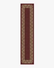 Ribbon Border — Halı, Kırmızı Doğal, RUNNER, beyaz zemin, 2x12