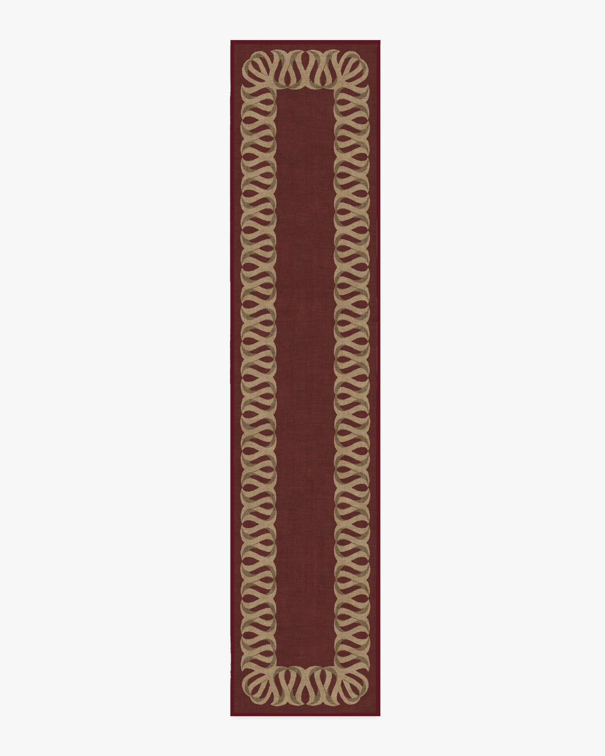 Ribbon Border — Halı, Kırmızı Doğal, RUNNER, beyaz zemin, 2x12