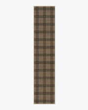 Alfie Plaid — Halı, Doğal Yeşil, RUNNER, beyaz zemin, 2x12