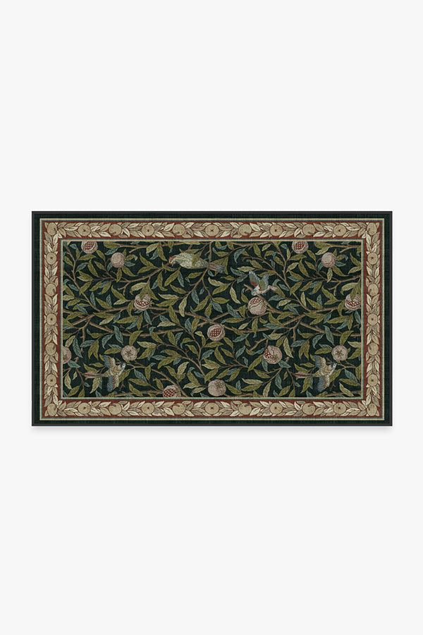 Morris And Co Bird Pomegranate — Halı, Turkuaz Yeşil, AREA, beyaz zemin, 3x5