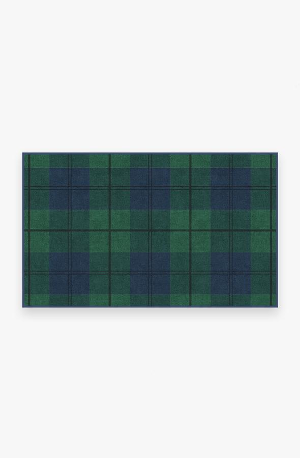 Buffalo Plaid — Halı, Plaid Yeşil ve Mavi, AREA, beyaz zemin, 3x5