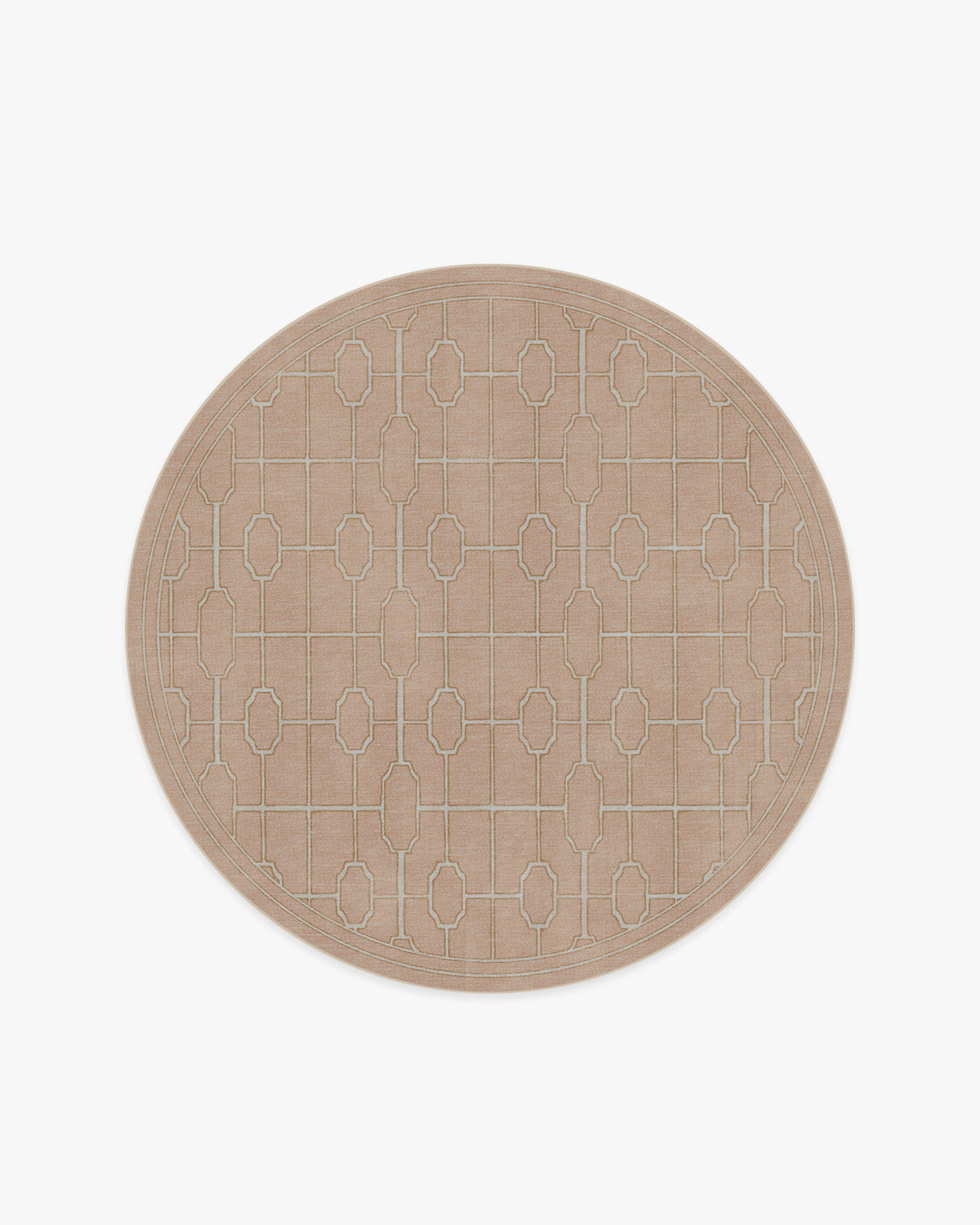 Diana Trellis — Halı, Gül Altın, ROUND, beyaz zemin, 6R