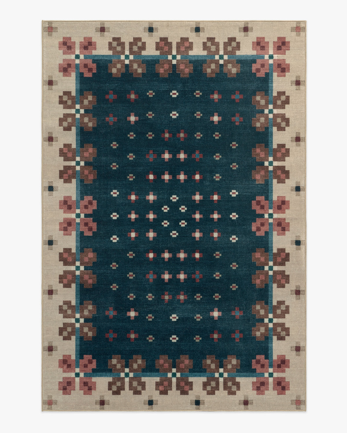 Clove — Halı, Lacivert, AREA, beyaz zemin, 6x9